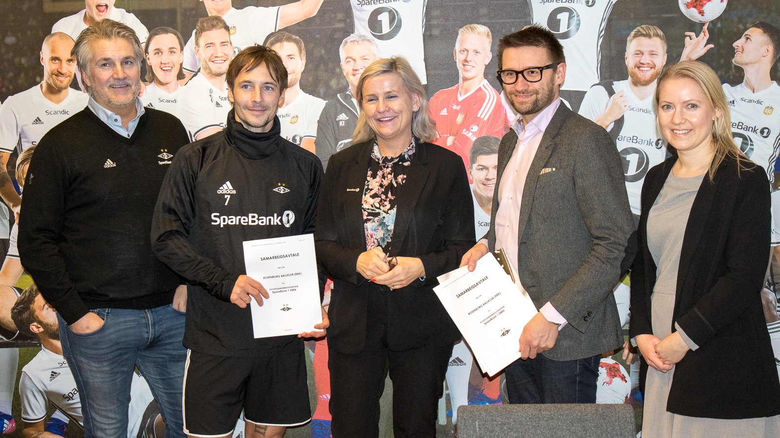 Harald Lundemo (RBK), Mike Jensen, Tove Moe Dyrhaug, Rolf Jarle Brøske (Konserndirektør, SpareBank 1 SMN) og Jeanette Buseth Molnes (SpareBank 1 SMN)