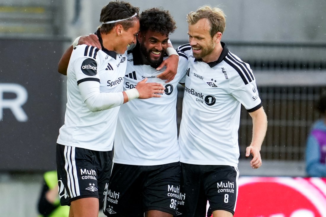 Emil Konradsen Ceïde med Rosenborgs andre mål. Foto: Ole Martin Wold / NTB