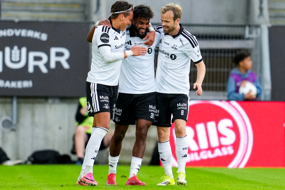 Emil Konradsen Ceïde med Rosenborgs andre mål. Foto: Ole Martin Wold / NTB